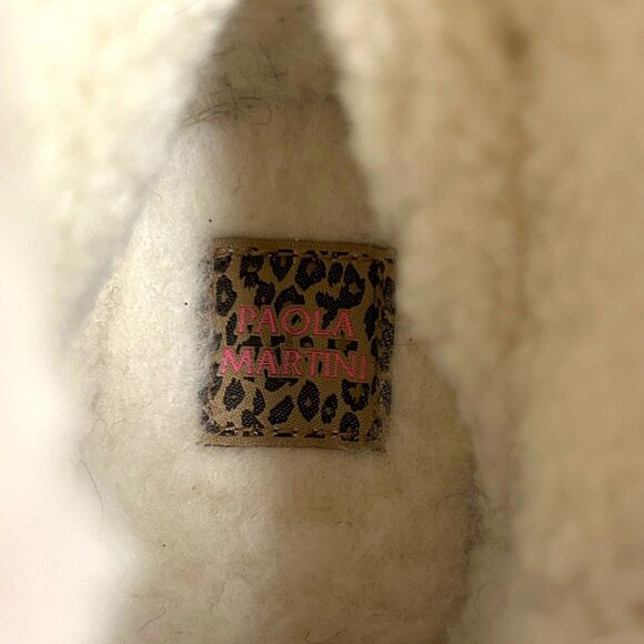 Paola Martini Women EU 40 US 10 White Suede Shearling Boot Embellished Comfy NEW - Picture 6 of 7